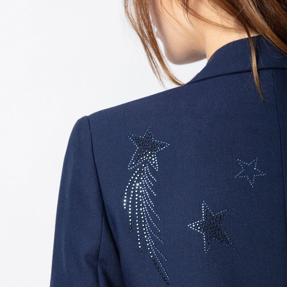 NWT - Zadig & Voltaire Viva Bis Strass Jacket NAVY ๐ - Picture 9 of 14